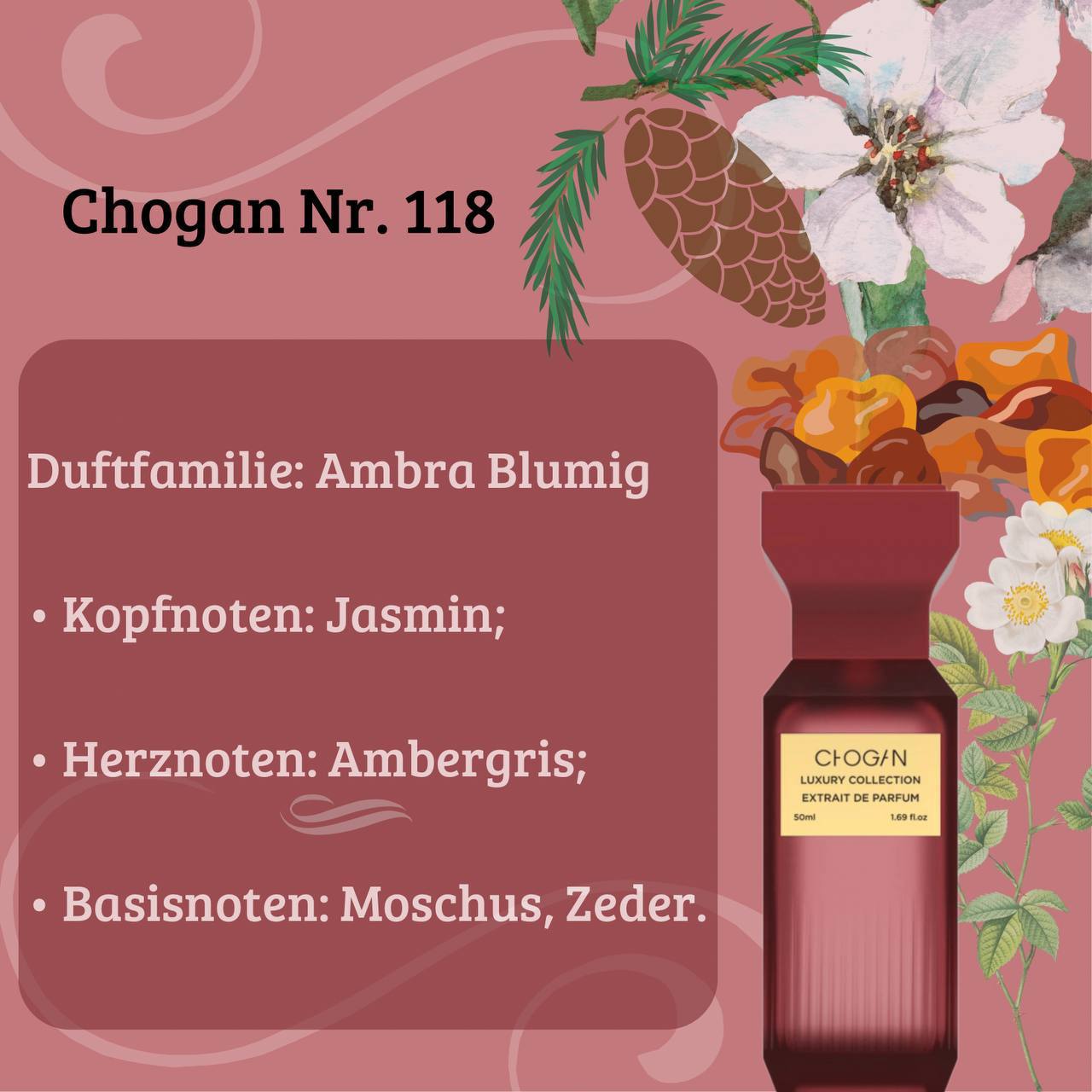 Luxury Unisex Parfüm - Chogan Nr. 118 **Baccarat Rouge** - Sparfüm - Home of Fragrances